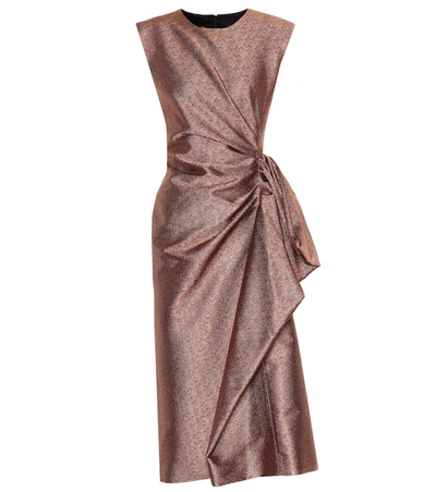 Dries Van Noten Metallic Dress In Brown