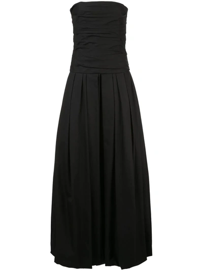 white christmas dresses SOMMER BLACK STRAPLESS POPLIN DRESS – DISSH
