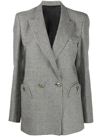 Blazé Milano Everynight Double-breasted Houndstooth Linen Blazer In Black/white