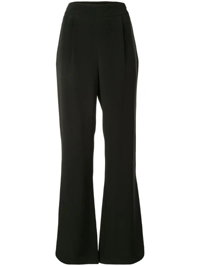 La Collection Gabrielle Wide-leg Silk-crepe Trousers In Black