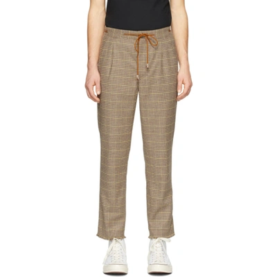 Nanushka Tuan Drawstring-waist Checked Tweed Trousers In Brown