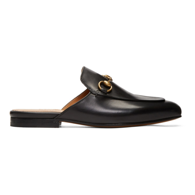 Gucci Princetown Horsebit-detailed Leather Slippers In 1000 Black