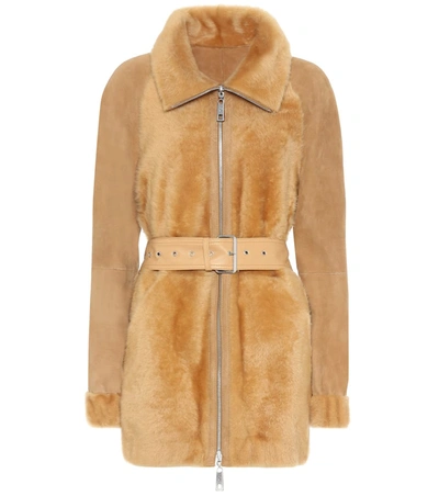 Common Leisure Daffodil Shearling Coat In Gold