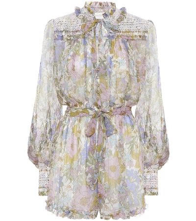 ZIMMERMANN SUPER EIGHT FLORAL SILK PLAYSUIT P00437132