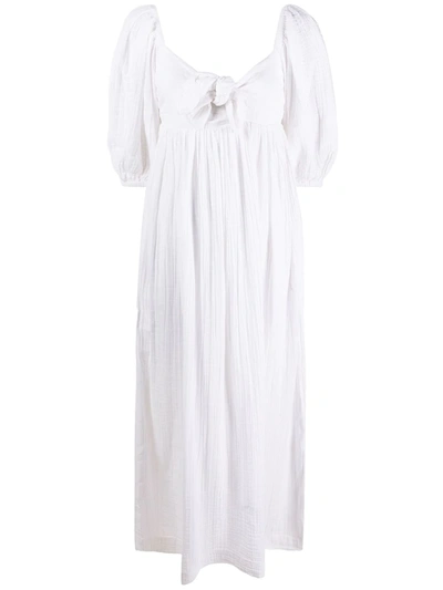 Mara Hoffman Violet Crinkled Organic Cotton-gauze Maxi Dress In White