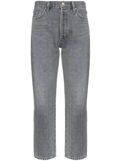 Goldsign The Low Slung Cropped Mid-rise Straight-leg Jeans In Grey