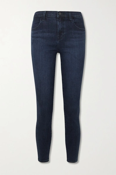 J Brand Alana Cropped High-rise Skinny Jeans In Dark Denim