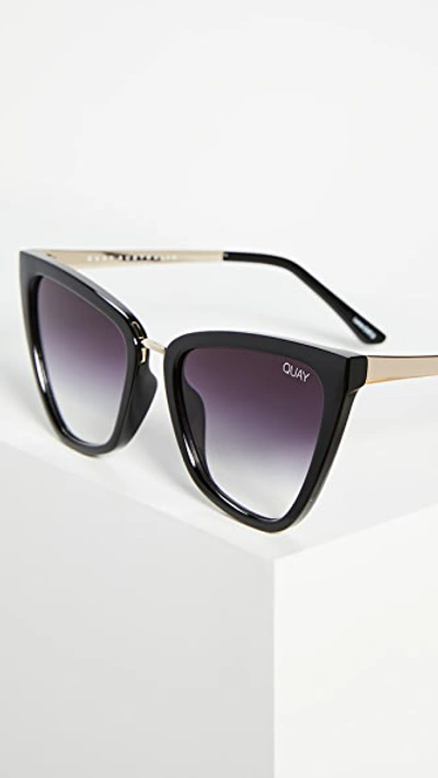 Quay X Jlo Reina 52mm Mini Cat Eye Sunglasses In Black/ Fade