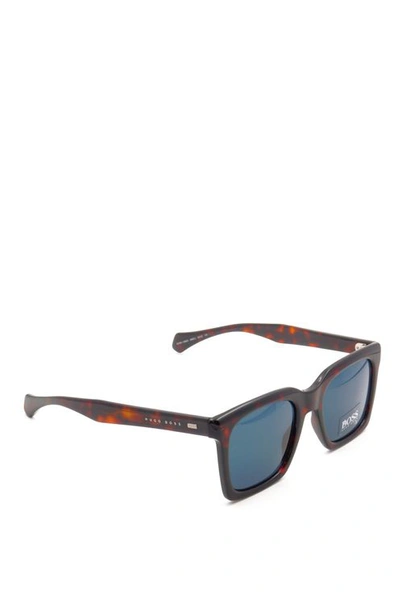 Hugo Boss Dark Havana Wayfarer Sunglasses In Dark Brown