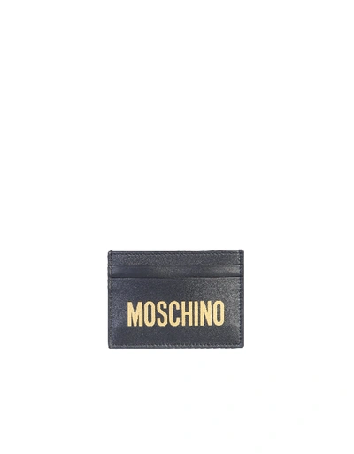 Moschino Card Holder With Logo In Black