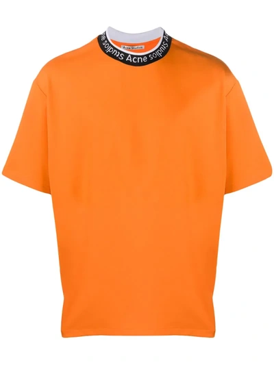 Acne Studios Logo Neck T-shirt Carrot Orange