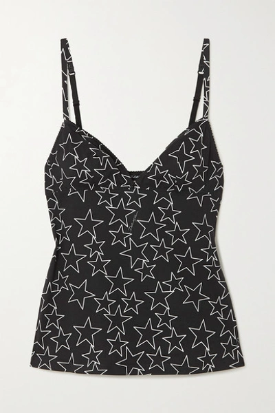 Dolce & Gabbana Printed Cotton-jersey Camisole In Black