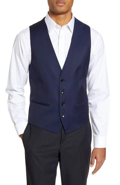Hugo Boss Huge/weste Solid Wool Vest In Blue | ModeSens