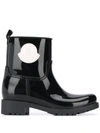 Moncler Ginette Logo Waterproof Rain Boot In Charcoal