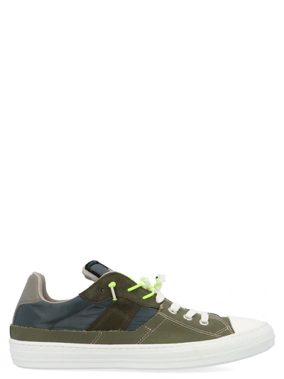 Maison Margiela Evolution Canvas Sneakers In Verde+blu