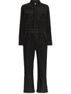 Ganni Upcycled Crystal-embellished Shell Jumpsuit In Black