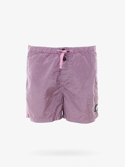 Stone Island Poliamida Swim Shorts In Pink