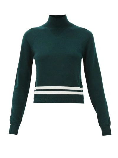 Lndr Arctic High-neck Logo-jacquard Sweater In Dark Green