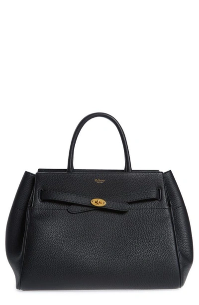 Mulberry Belted Bayswater Grained Leather Satchel In Black