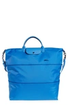 Longchamp Le Pliage Club Expandable Large Nylon Travel Bag In Blue