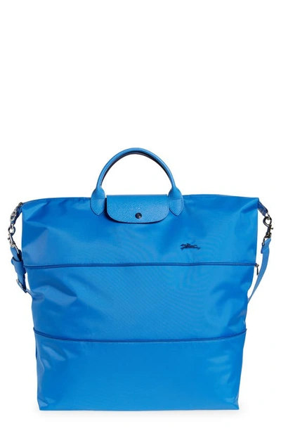 Longchamp Le Pliage Club Expandable Large Nylon Travel Bag In Blue