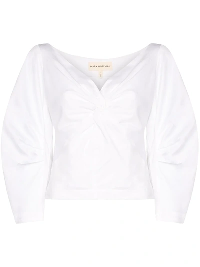 Mara Hoffman Lela Twist Detail Cotton Top In White