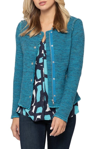 Nic And Zoe Plus Petite You Deserve It Fringe Detail Jacket In Deep Turquoise