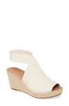 Gentle Souls By Kenneth Cole Gentle Souls Signature Colleen Espadrille Wedge In White Leather