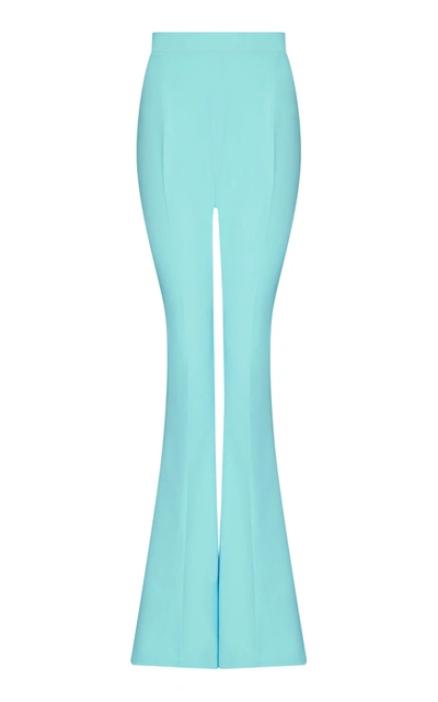 Safiyaa Halluana Stretch-crepe Flare-leg Trousers In Blue