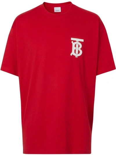 Burberry Monogram Motif Oversized T-shirt In Bright Red