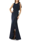 Carmen Marc Valvo Infusion Ruffle Trumpet Gown In Midnight