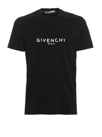 Givenchy Vintage Effect Signature T-shirt In Black