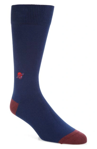 Paul Smith Men's Embroidered Knit Socks In Navy