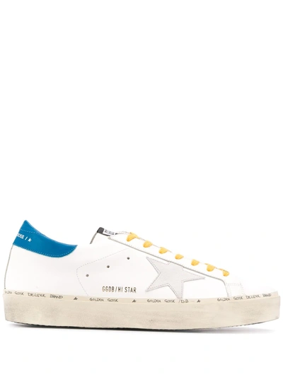 Golden Goose Hi-star Distressed Trainers In White