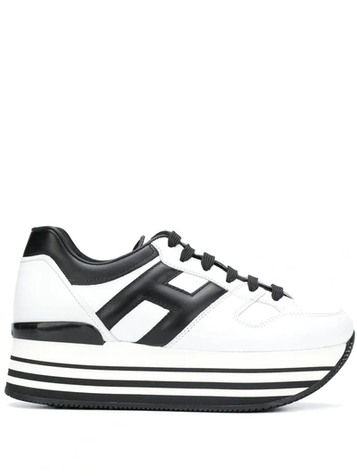 Hogan Maxi H222 Striped Sole Sneakers In White