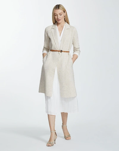 Lafayette 148 Whitney Argyle Jacquard Coat In Beige