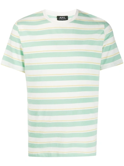 A.p.c. Horizontal-stripe T-shirt In Green