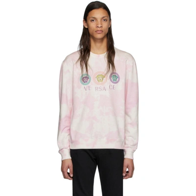 Versace Embroidered Medusa Logo T-shirt In Pink