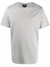 Apc Logo Detail Cotton Jersey T-shirt In Grey,white