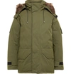 Yves Salomon Shearling-trimmed Cotton-blend Twill Hooded Down Parka In Green