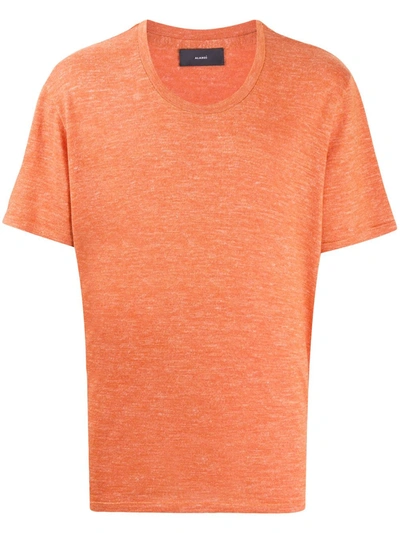 Alanui Mélange Wool, Silk And Linen-blend T-shirt In Orange