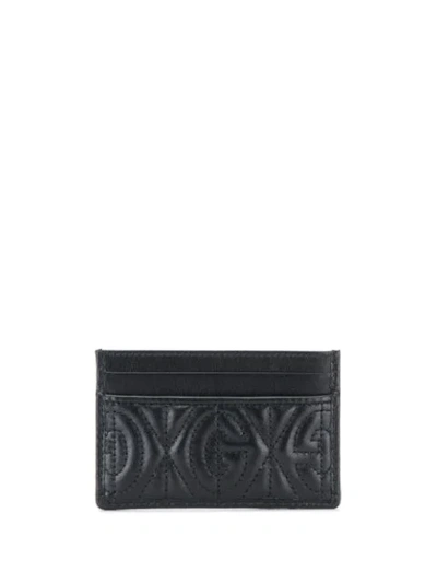 Gucci Rhombus Quilted Leather Cardholder In Black
