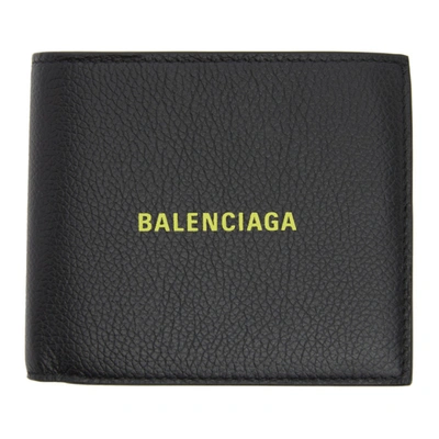 Balenciaga Logo-print Full-grain Leather Billfold Wallet In 1072 Blkylw