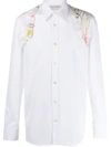 Alexander Mcqueen Slim-fit Harness-detailed Cotton-poplin Shirt In White