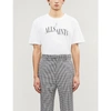 Allsaints Mens Optic White Dropout Crew-neck Cotton-jersey T-shirt Xxl