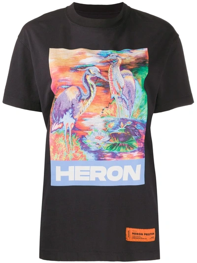 Heron Preston Graphic Print T-shirt In Black