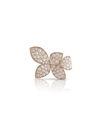 Pasquale Bruni Giardini Segreti 18k Rose Gold Moonstone Flower Ring With Diamonds, Size 6.25 In Multi