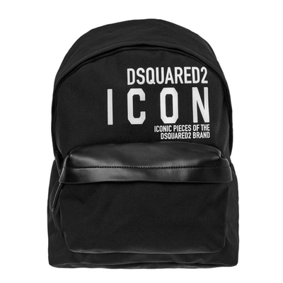 Dsquared2 Icon Slogan Nylon Backpack In Black