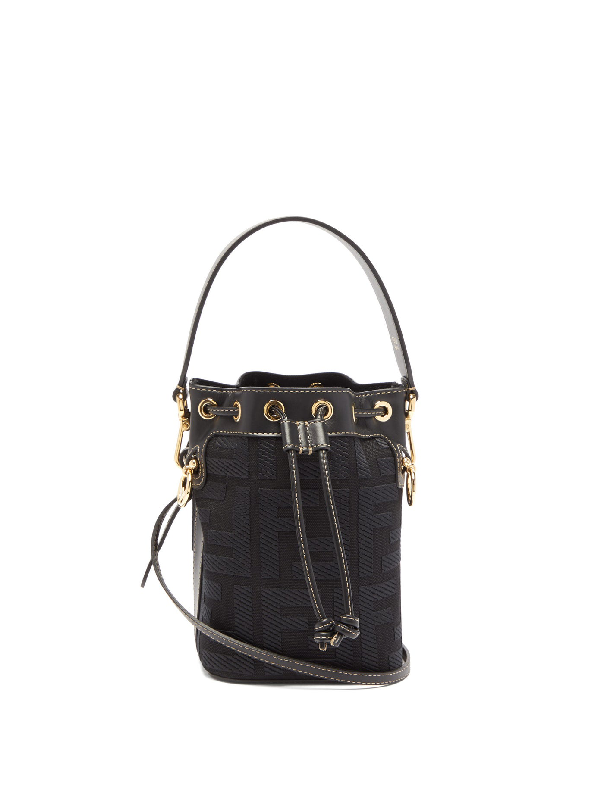 Fendi Mon Tresor Mini Ff Logo-jacquard Bucket Bag In Black Multi | ModeSens