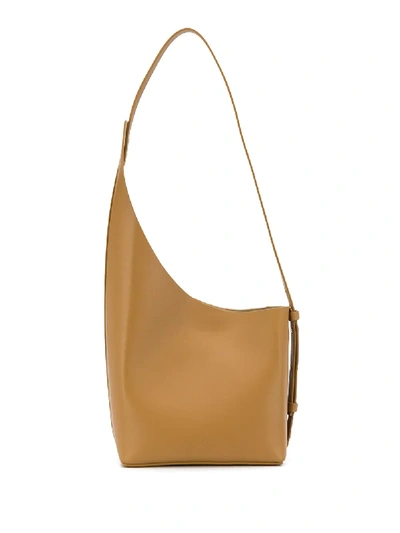 Aesther Ekme Demi Lune Asymmetric Leather Bag In Brown